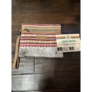 Sixtease Wristlet Leather Canvas Fur New Western Upcycled